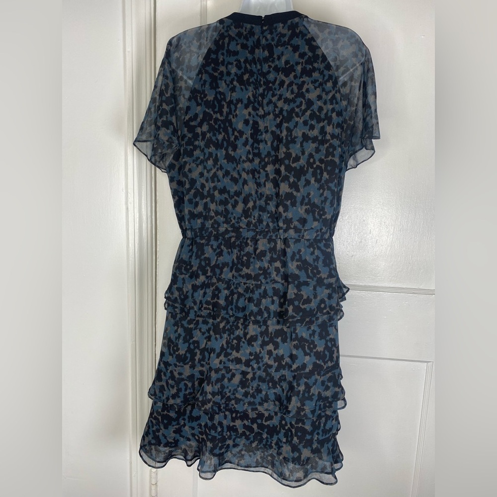 MADEWELL Blue and Black Women's Tiered Ruffle Dress - Picture 7 of 8